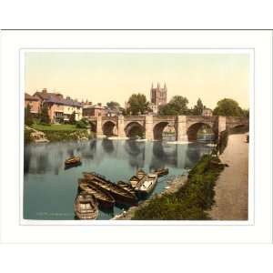  Cathedral and Wye bridge Hereford England, c. 1890s, (M 