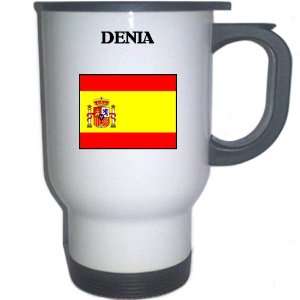  Spain (Espana)   DENIA White Stainless Steel Mug 