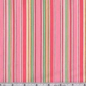 45 Wide At The Barre Stripes Pink Fabric By The Yard 