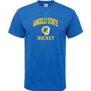  Angelo State Rams Royal Blue Hockey Arch T Shirt Sports 
