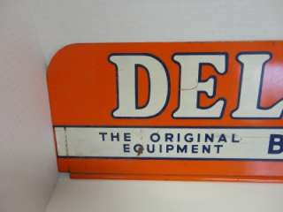 RARE 1940s DELCO BATTERY BATTERIES Rack Topper 2 Sided Metal Non 