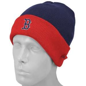   Boston Red Sox Navy Blue Foldover Knit Beanie Cap