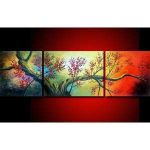  Forest Blossom   3 Piece Canvas Oil Painting