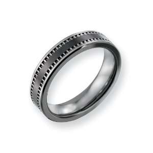  Dura Tungsten And Black Ceramic 5.5mm Band, Size 11.5 