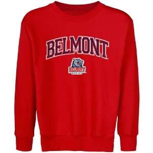  Belmont Bruins Youth Logo Arch Applique Crew Neck Fleece 