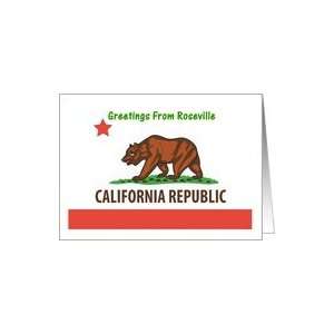  California   City of Roseville   Flag   Souvenir Card Card 