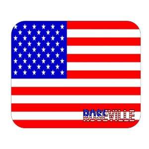  US Flag   Roseville, California (CA) Mouse Pad 