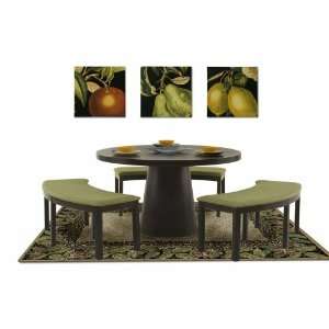  4 pc Round Pedestal Dining Table Set by Diamond Sofa 