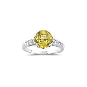   Cts Diamond & 1.75 Ct Yellow Beryl Ring in 14K White Gold 9.5 Jewelry
