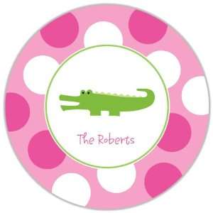 Personalized Plate Preppy Alligator Pink 