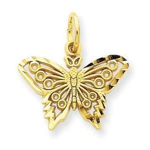  14k Yellow Gold Butterfly Pendant Jewelry