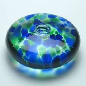   Henrietta Glass   Blue Green Mix Skipping Stone Vase