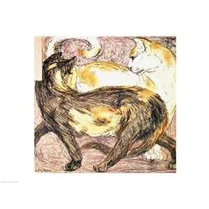  Two Cats   Poster by Franz Marc (24x18)