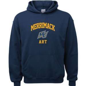  Merrimack Warriors Navy Youth Art Arch Hooded Sweatshirt 