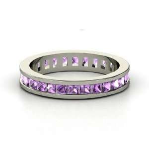  Brooke Eternity Band, Sterling Silver Ring with Amethyst 