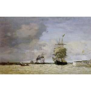    Le Havre Entrance to the Port, By Boudin Eugène 