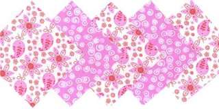 Day Breast Cancer Powerful Pink 4  4 inch Fabric Quilting Squares 