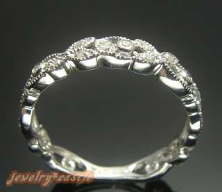  SILVER ART VINTAGE WEDDING BAND DIAMOND ANTIQUE ENGAGEMENT RING  