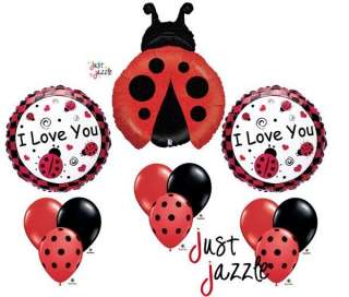 Ladybug Red Black I Love You Birthday Baby Shower Balloon Party Set 