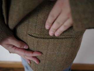 RALPH LAUREN CHAPS Herringbone Plaid Tweed WOOL Fitted BLAZER Jacket 