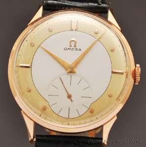   SOLID ROSE GOLD 2 TONE FANCY DIAL MANUAL WIND VINTAGE DRESS MENS WATCH