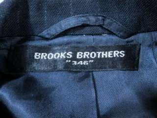 PRISTINE VTG Brooks Brothers 3Piece Navy Blue Stripe Flannel Wool Suit 