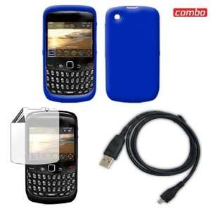 Blackberry Gemini 8520 Solid Trans. Dark Blue Silicon Skin Case+ 