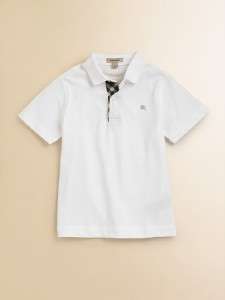 Burberry Little Boys Pique Polo Shirt Top White 2Y, 3Y, 4Y, 5Y  