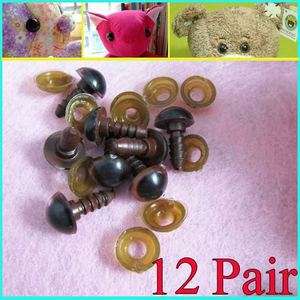 12 Pairs Safety Eyes For Soft Animal Bear Dolls Toy Making Crafts 