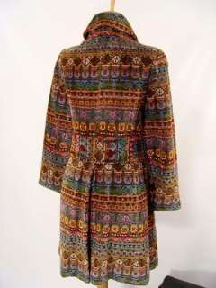 GORGEOUS vintage 60s Tapestry Carpet Princess Coat MOD Hippie Boho XS 