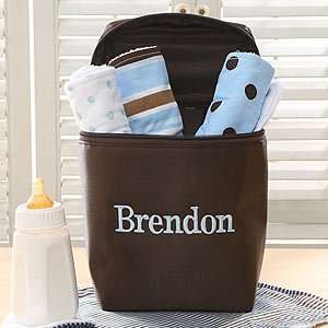  Personalized Baby Bottle Bag Set   Blue Baby