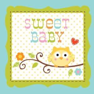  Owl Baby Shower Beverage Napkins   Sweet Baby Boy Toys 