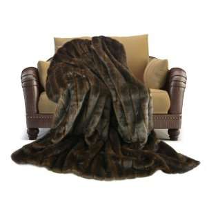  Silk and Sable Brown Sable Mink Faux Fur Throw