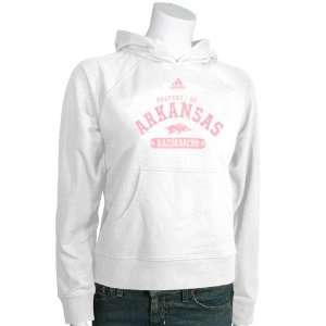 adidas Arkansas Razorbacks Youth Girls White Pink Property Of Hoody 
