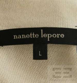 Nanette Lepore Cream Black & Metallic Trim Sleeveless Sweater Dress 