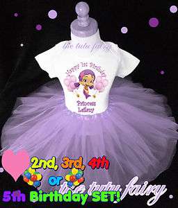 Bubble Guppies Light Purple tutu & birthday shirt set outfit name age 