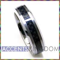 6MM HIS OR HER TUNGSTEN BAND BLACK CARBON FIBER RING  