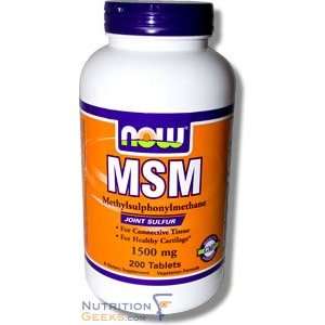  Now MSM 1500mg, 200 Tablet