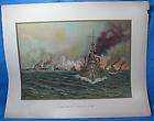 Spanish American War US Navy Battle of Santiago 1898 Color Print 