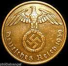 German Third Reich Two Reichspfennig Coin 1939A