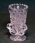 hofbauer germany clear pressed glass toothpick holder with bird theme