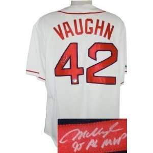  Mo Vaughn Autographed Uniform   White Majestic 95 AL MVP 