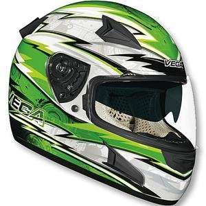  Vega Attitude Techno Helmet   Medium/Green Automotive