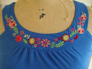   Target blue multi floral embroidered tunic mini dress   Size Sm  