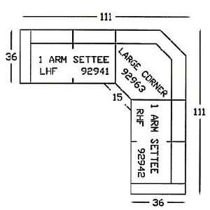  Lind 929 2 Sectional Sofa Arrangement (3 pieces) (Price is 