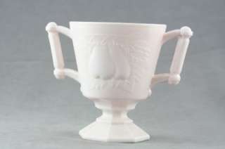   Jeannette Pink Milk Glass Footed Baltimore Pear Sugar Bowl  
