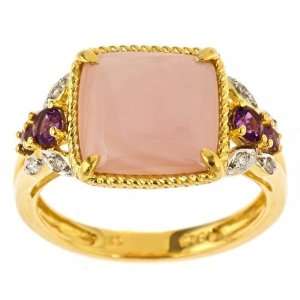  Dyach  Gold Over Silver Mother of Pearl and Pink Amethyst 