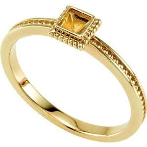   14K Yellow Gold 03Mm Square Polished Mothers Stackable Ring Jewelry