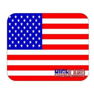  US Flag   Highland, California (CA) Mouse Pad Everything 