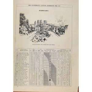   London Almanack February 1895 York Minster City Walls